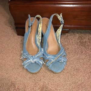 Denim wedges